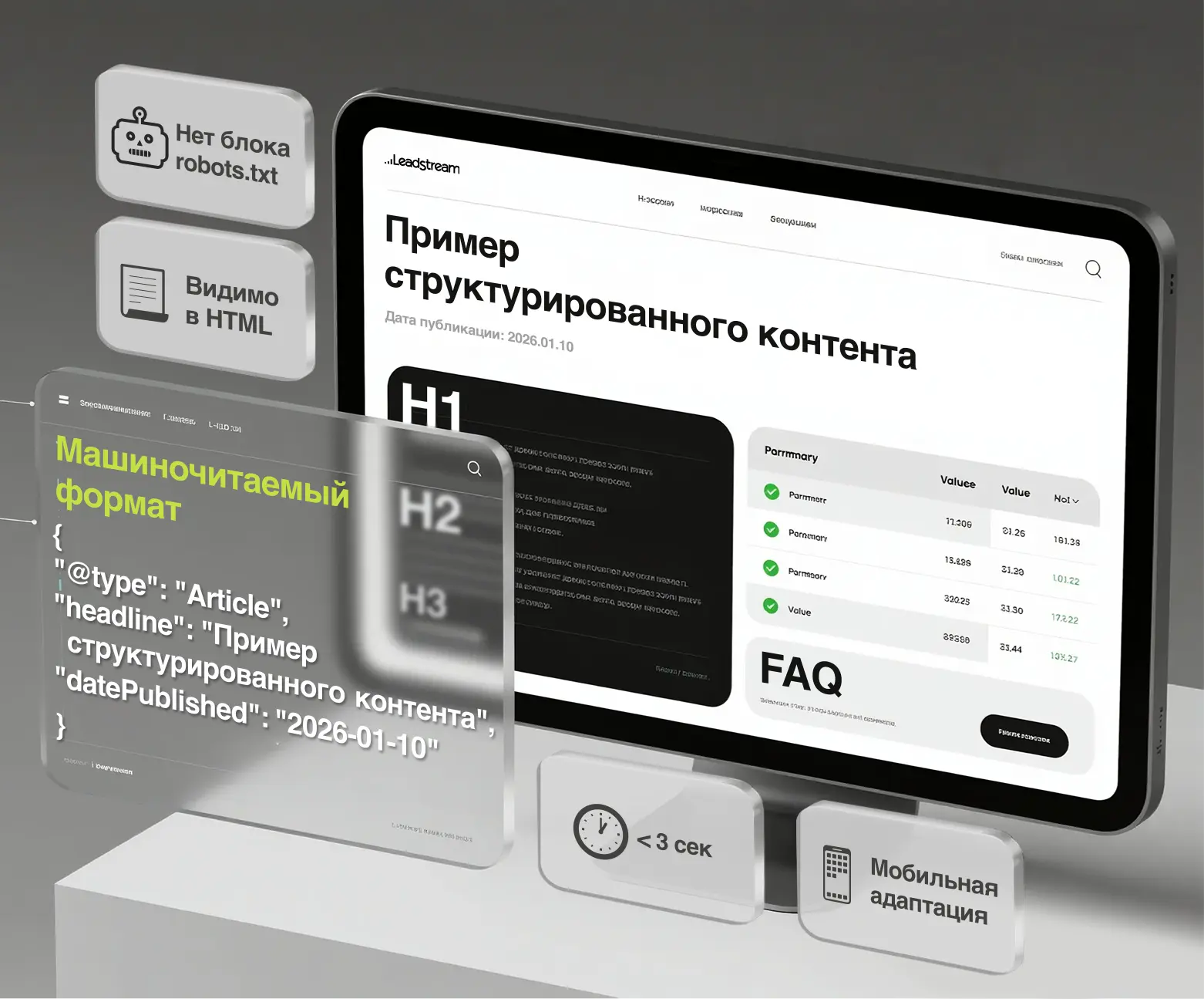 Пример структурированного контента для GEO