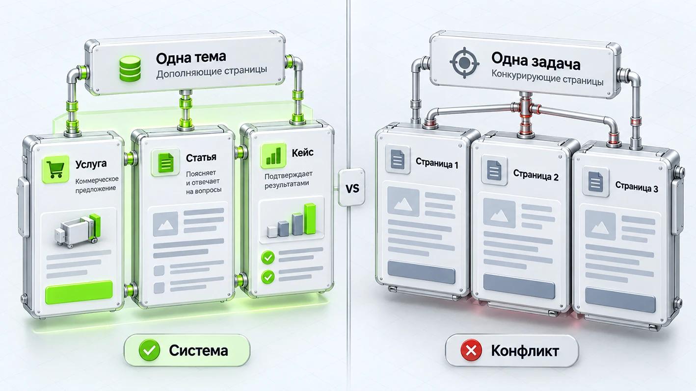 Нормальная система страниц и конфликт ответственности между документами