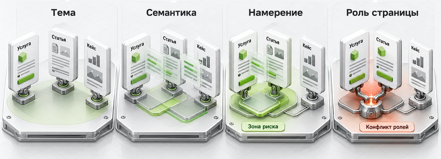 Переход от тематического пересечения к конфликту ролей страниц